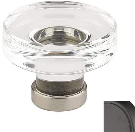 86569US19 Grayson 1-1/4" Crystal Cabinet Knob Flat Black Finish