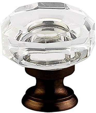 86571US10B Lowell 1-3/8" Crystal Cabinet Knob Oil Rubbed Bronze Finish