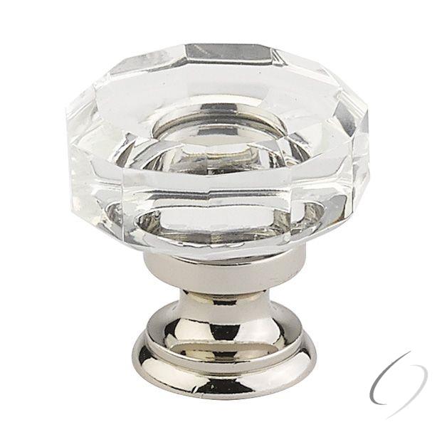 86571US14 Lowell 1-3/8" Crystal Cabinet Knob Bright Nickel Finish