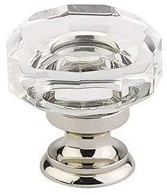 86571US15 Lowell 1-3/8" Crystal Cabinet Knob Satin Nickel Finish