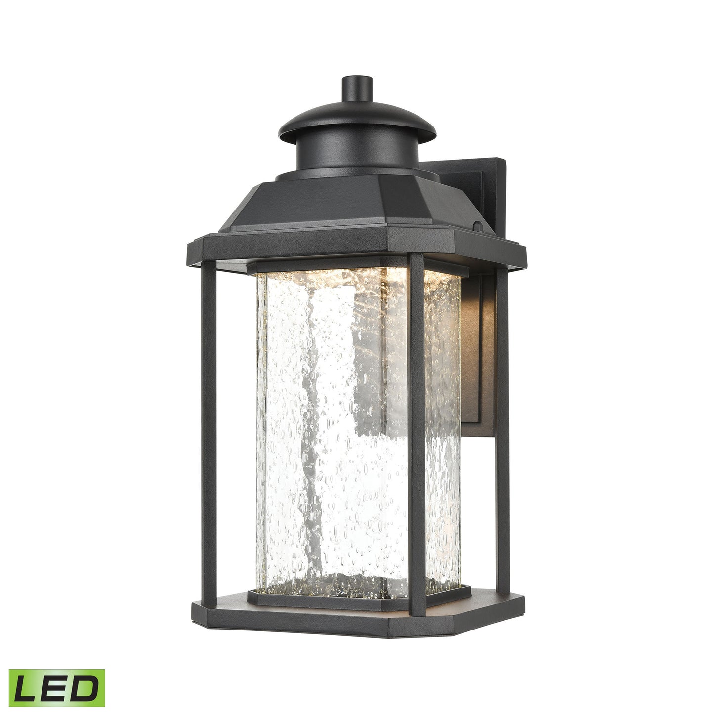 ELK Lighting 87122/LED - Irvine 9" Wide Sconce in Matte Black with Seedy Glass - Integrated LED