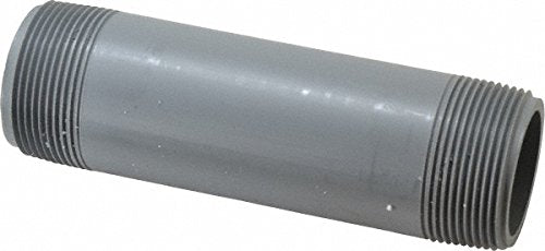 Spears 886-060C - CPVC Pipe Fitting, Nipple, Schedule 80, Gray, 1-1/2" NPT Male, 6" Length