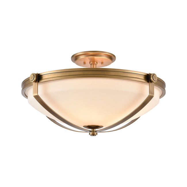 ELK Lighting 89116/4 - Connelly 23" Wide 4-Light Semi Flush in Natural Brass with Frosted Glass