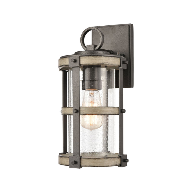 ELK Lighting 89144/1 - Crenshaw 7" Wide 1-Light Outdoor Sconce in Anvil Iron and Distressed Antique