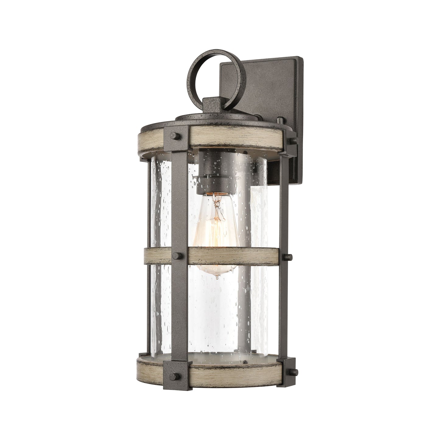 ELK Lighting 89145/1 - Crenshaw 8" Wide 1-Light Outdoor Sconce in Anvil Iron and Distressed Antique