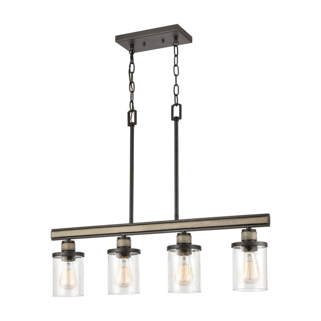 ELK Lighting 89157/4 - Beaufort 30" Wide 4-Light Island Light in Anvil Iron and Distressed Antique G