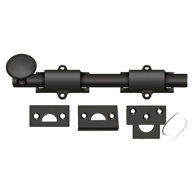 8SB10B 8" Surface Bolt; Heavy Duty; Oil Rubbed Bronze Finish