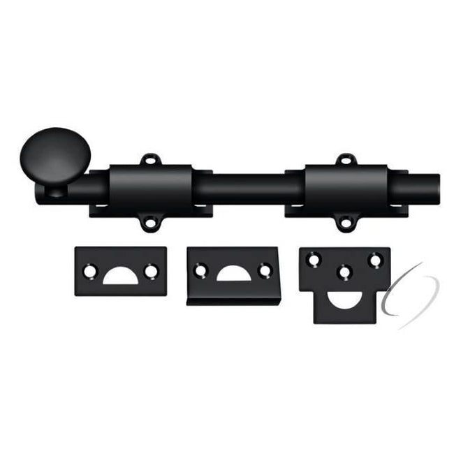 8SB19 8" Surface Bolt; Heavy Duty; Black Finish