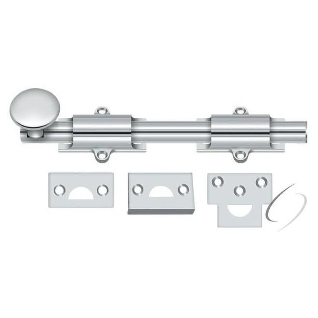 8SB26 8" Surface Bolt; Heavy Duty; Bright Chrome Finish