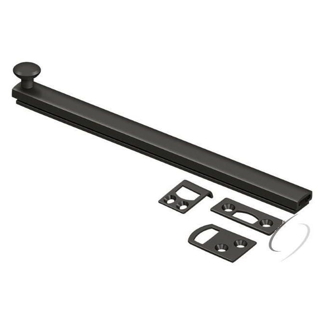 8SBCS10B 8" Surface Bolt; Concealed Screw; Heavy Duty; Oil Rubbed Bronze Finish