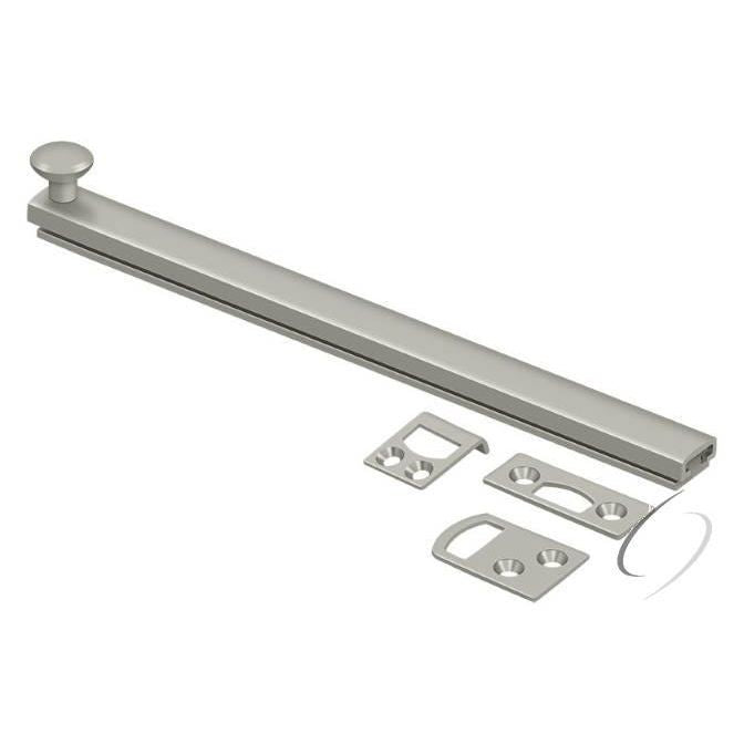 8SBCS15 8" Surface Bolt; Concealed Screw; Heavy Duty; Satin Nickel Finish