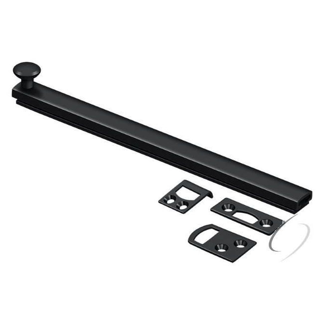 8SBCS19 8" Surface Bolt; Concealed Screw; Heavy Duty; Black Finish