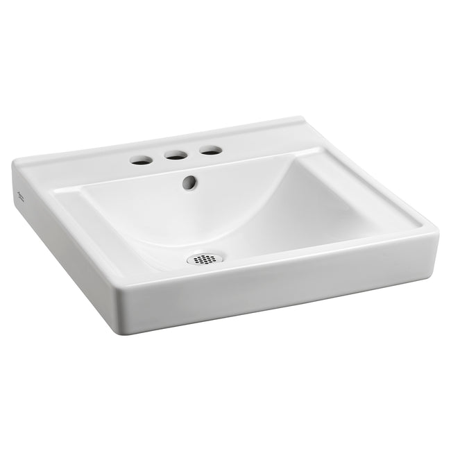 9024004EC.020 - Decorum 20" Wall Hung Bathroom Sink - 4" Centerset - White