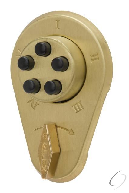 Kaba Simplex 90404 Auxiliary Lock with Thumbturn; 1" Deadbolt for 1-3/4" to 2-1/8" Door Satin Brass