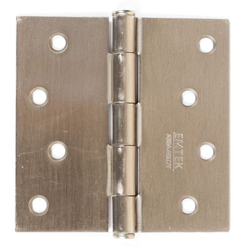 Emtek 91014US3 Pair of 4" x 4" Square Steel Residential Duty Hinges Lifetime Brass Finish
