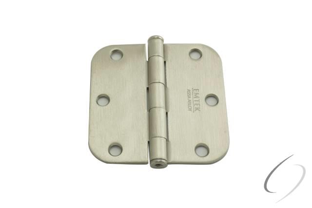 Emtek 91033US15 Pair of 3-1/2" x 3-1/2" 5/8" Radius Steel Residential Duty Hinges Satin Nickel Finis