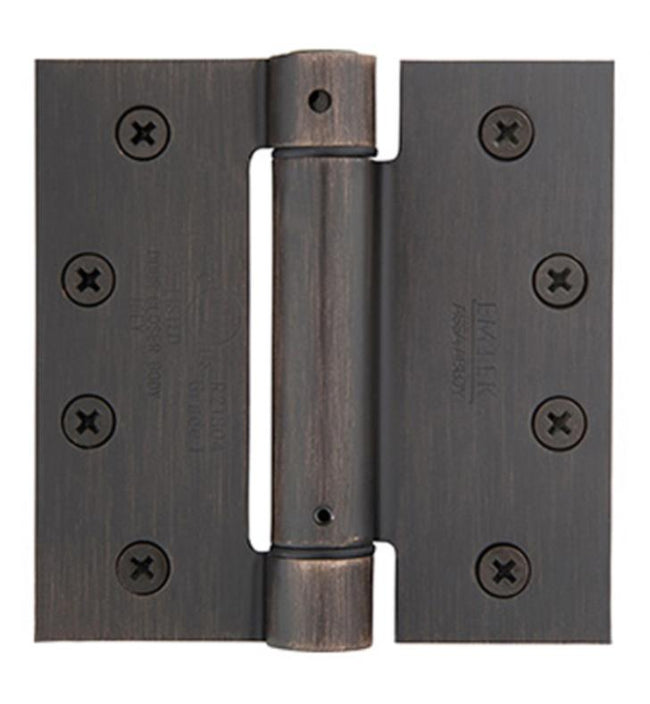 95014US7 Pair of 4" x 4" Square UL Steel Spring Hinges French Antique Brass Finish