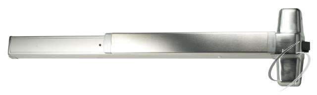 3' Rim Smooth Case Exit Device; Satin Chrome Finish