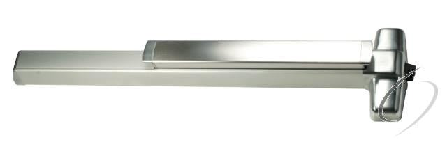 4' Fire Rated Rim Smooth Case Exit Device; Satin Chrome Finish