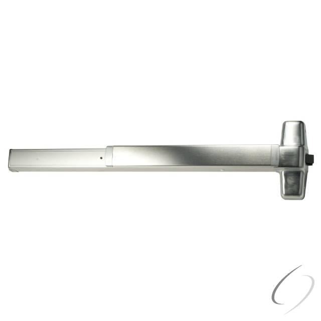 3' Fire Rated Rim Smooth Case Exit Device; Satin Stainless Steel Finish