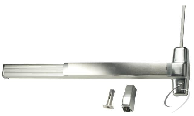 3' Fire Rated Surface Vertical Rod Grooved Case Exit Device Less Bottom