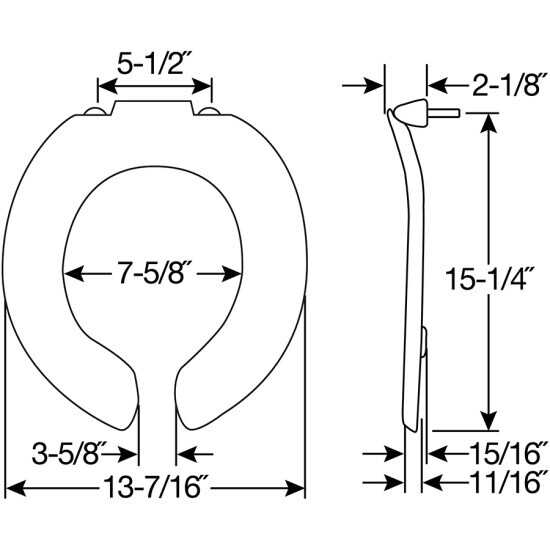 Bemis 1200E4-346 Toilet Seat - Dimensions - Dimensions
