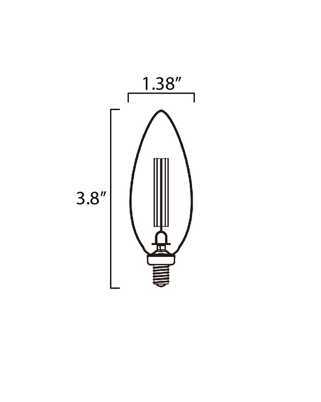 4W LED E12 B11 Dimmable Clear 3000K