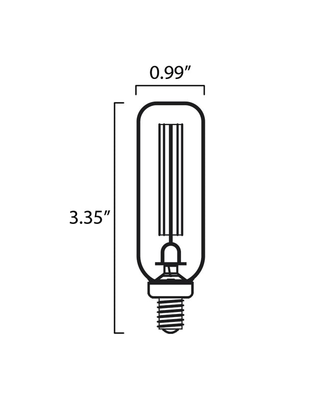 4W LED E12 T8 Dimmable Clear 2200K
