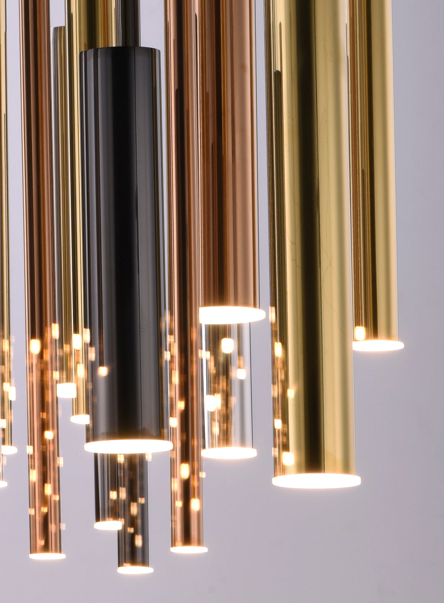 E10020-MPLT - 29 Light Flute 26" Chandelier - Multi-Plated