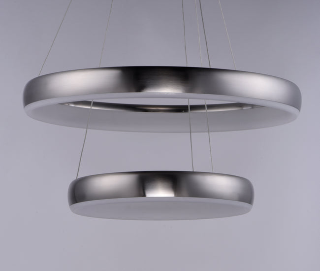 E10036-SN - 2 Light Innertube 32" Chandelier - Satin Nickel