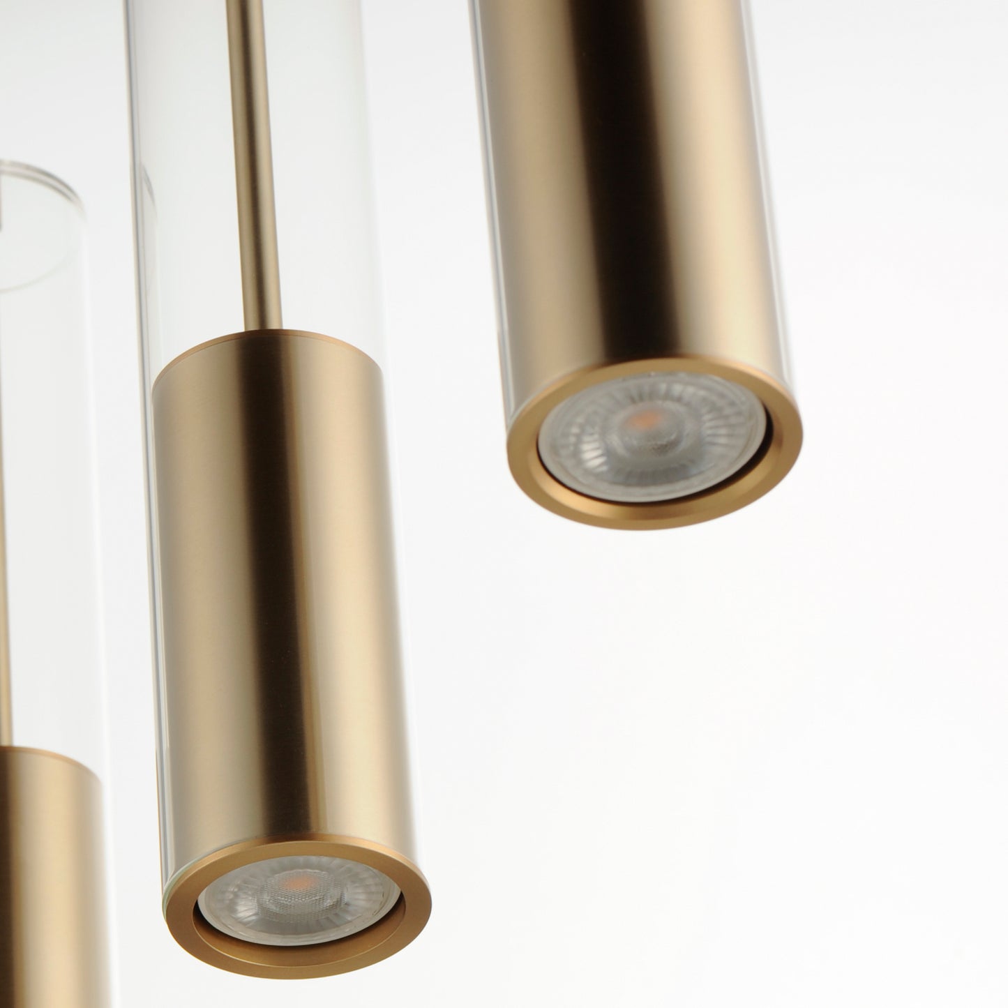 E11004-24SBR - 4 Light Torch 6" Chandelier - Satin Brass