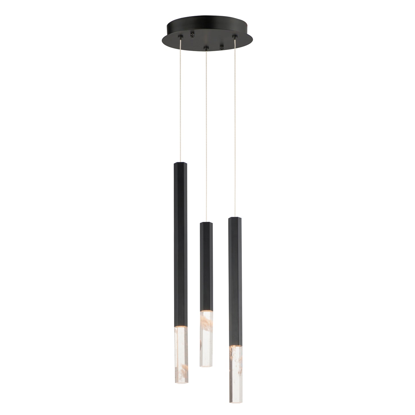 E11023-95BK - 3 Light Diaphane 9.75" Chandelier - Black