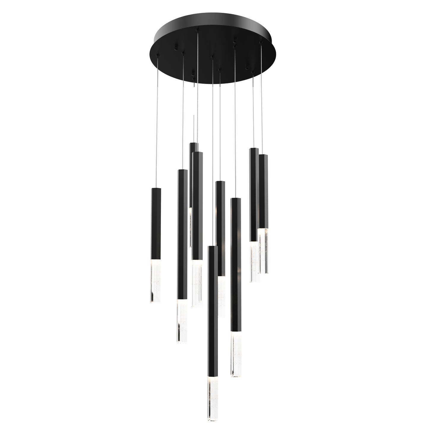 E11029-95BK - 9 Light Diaphane 15" Chandelier - Black