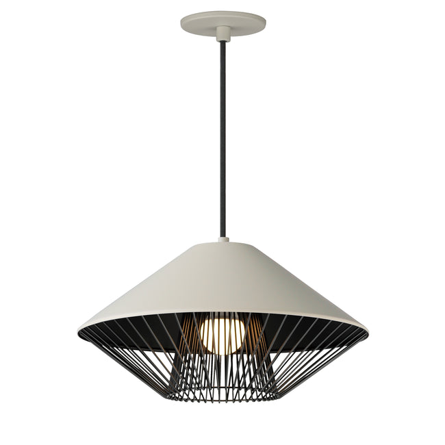 E11395-GYBK - Phoenix 16" Pendant - Gray / Black