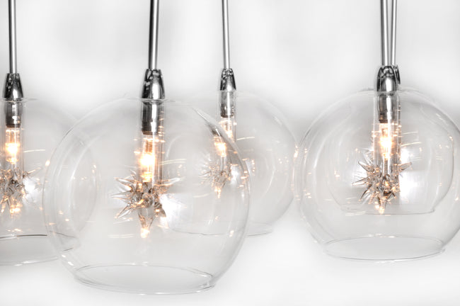 E20107-24 - 8 Light Starburst 9.5" Chandelier - Polished Chrome