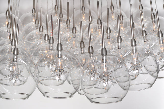 E20112-24 - 37 Light Starburst 33" Chandelier - Satin Nickel