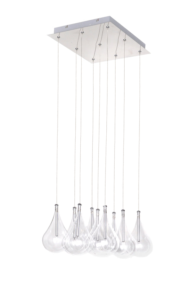 E20116-18 - 9 Light Larmes 14" Chandelier - Polished Chrome