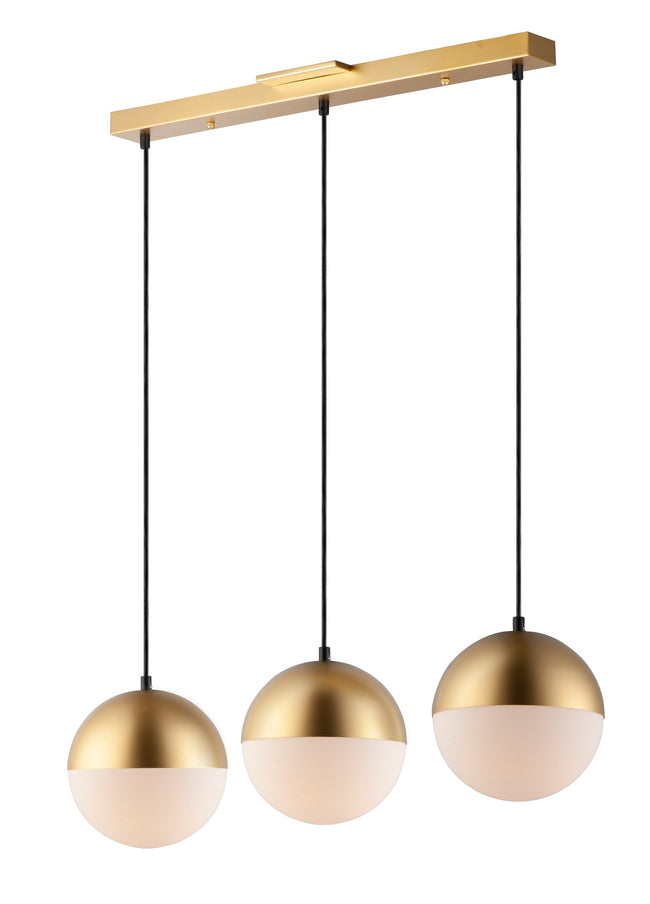 E20363-92MG - 3 Light Half Moon 30" Chandelier - Metallic Gold