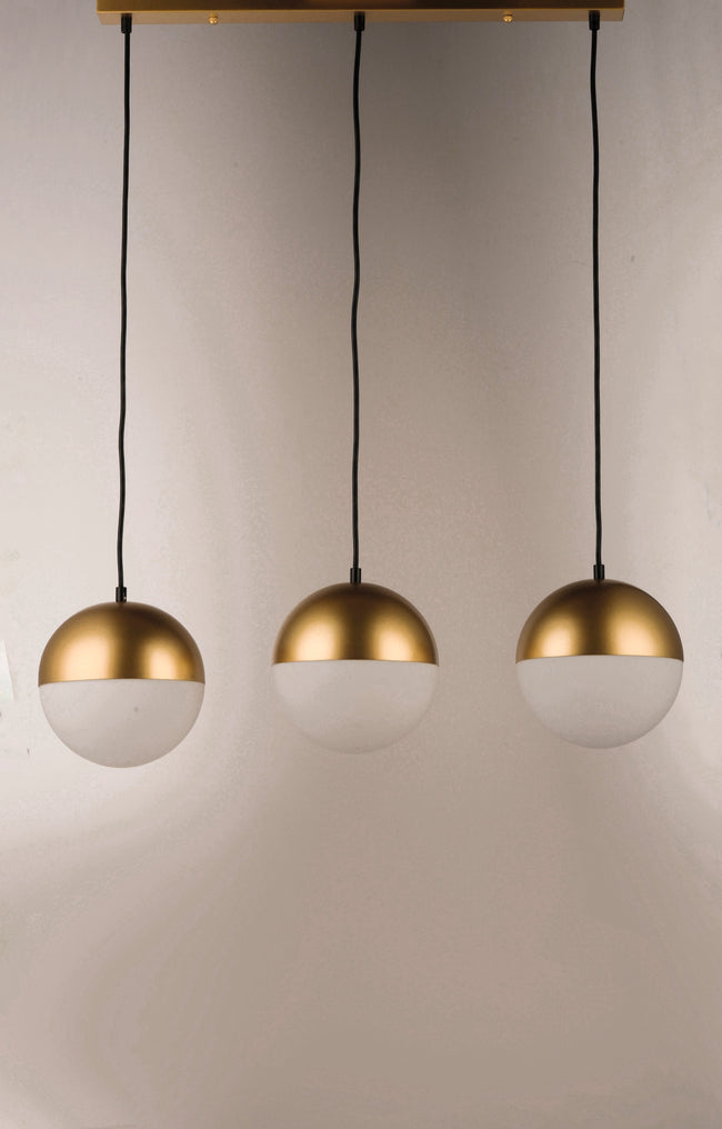 E20363-92MG - 3 Light Half Moon 30" Chandelier - Metallic Gold