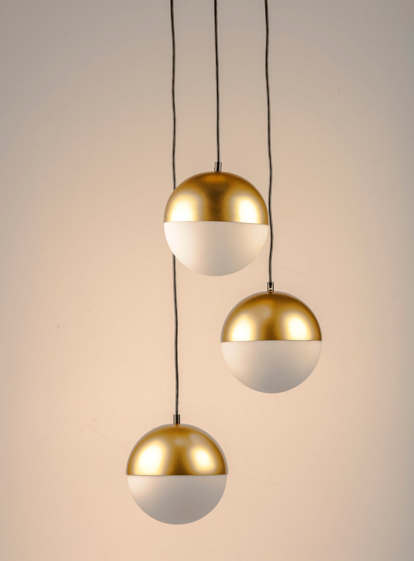 E20364-92MG - 3 Light Half Moon 17" Chandelier - Metallic Gold