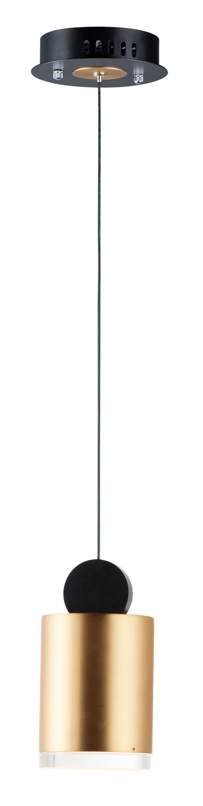 E20862-75BKGLD - Nob 7.5" Pendant - Black / Gold