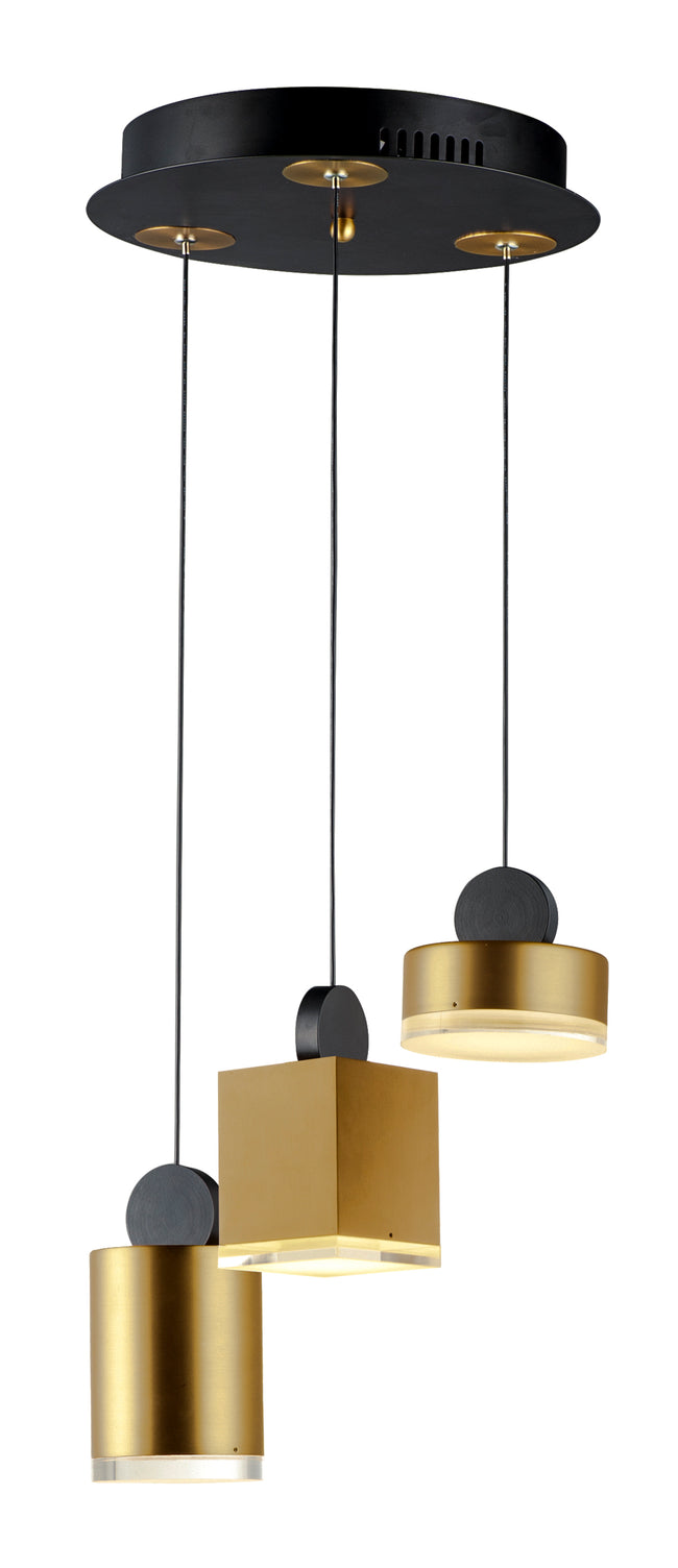 E20863-75BKGLD - Nob 14" Chandelier - Black / Gold