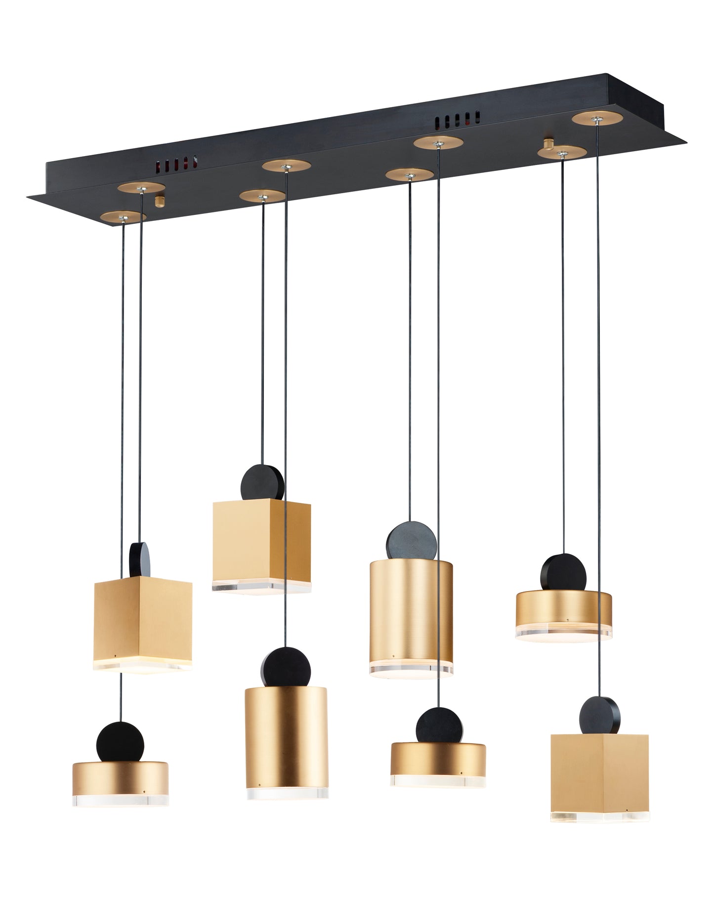 E20867-75BKGLD - Nob 33" Chandelier - Black / Gold