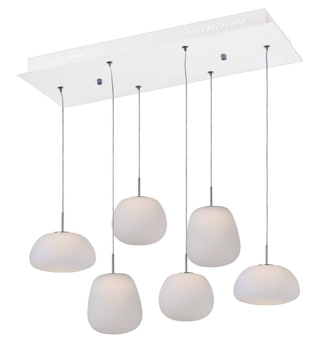 E21124-11WT - 6 Light Puffs 12" Chandelier - White