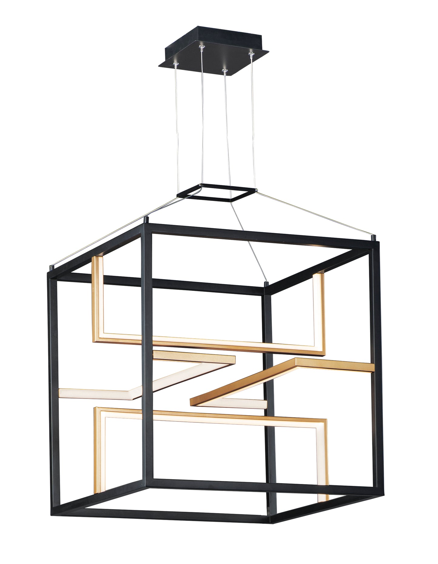 E21224-BKGLD - Chamber 19" Pendant - Black / Gold
