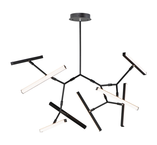 E21246-BK - 8 Light Robotica 37" Chandelier - Black