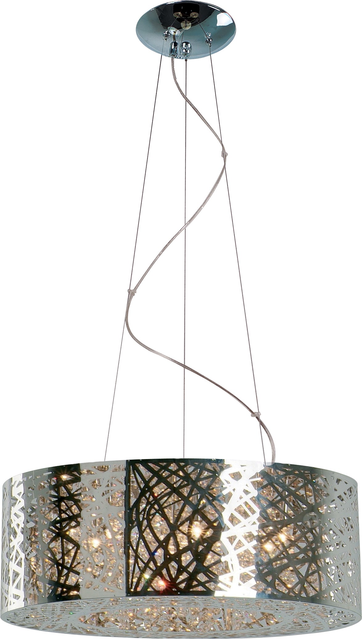 E21308-10PC/BUL - 9 Light Inca 24" Chandelier - Polished Chrome