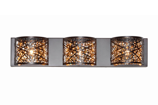 E21316-10BZ/BUL - Inca 3-Light Wall Mount W/LED Bulb - Bronze