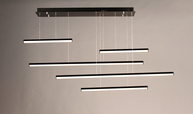 E21376-BK - 5 Light Hover 61" Chandelier - Black