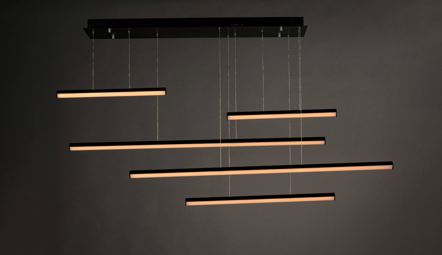 E21376-BK - 5 Light Hover 61" Chandelier - Black